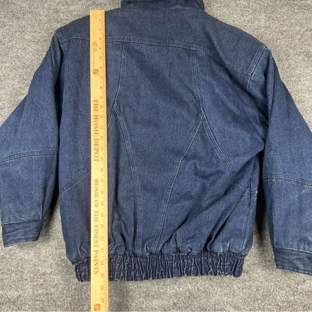Vintage Andy Johns S/L Denim Bomber Jacket Insulated Puffer Streetwear - Picture 12 of 13